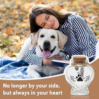HAMUIERS cat and dog remembrance jar resting on a bedside table
