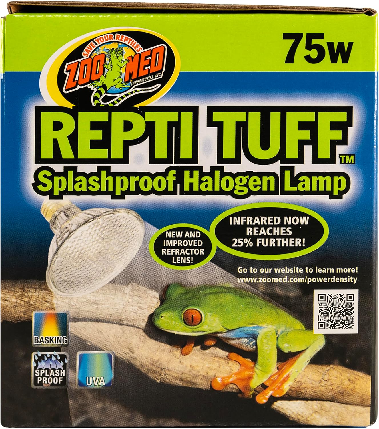 Zoo Med Repti Tuff halogen bulb safely installed in a ceramic socket fixture