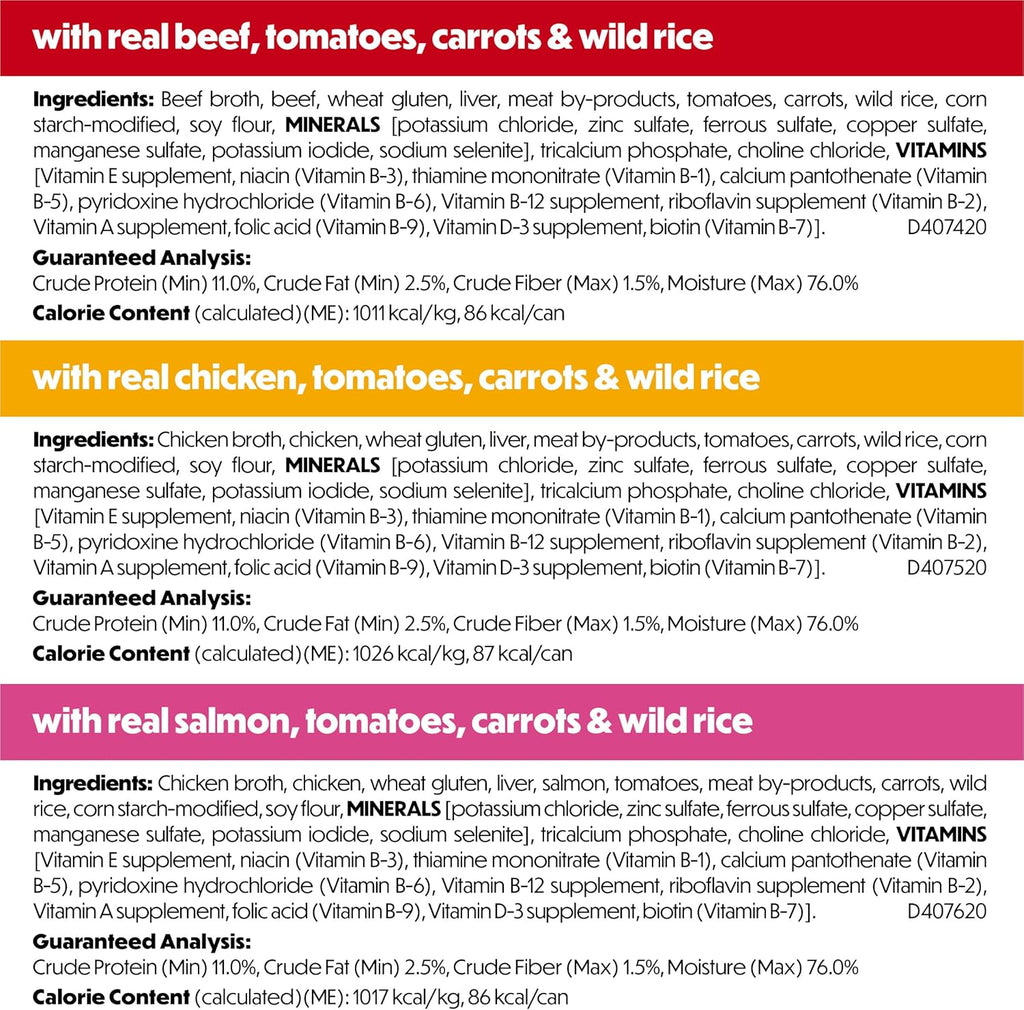Purina Beneful high protein wet dog food variety pack for adult small breed muscle maintenance.