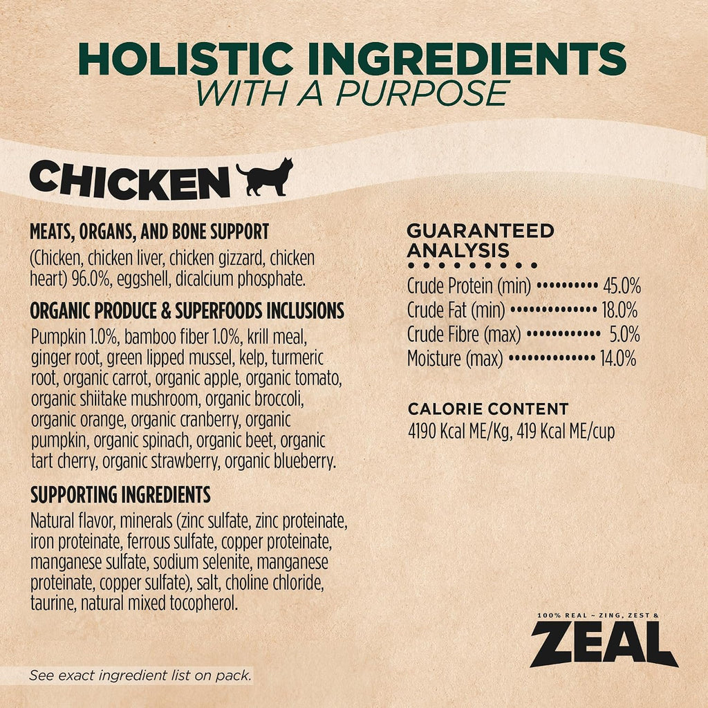 Premium air-dried chicken recipe cat food for all life stages