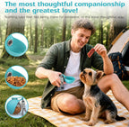 KLINNA blue travel pet water bottle with folded silicone bowl
