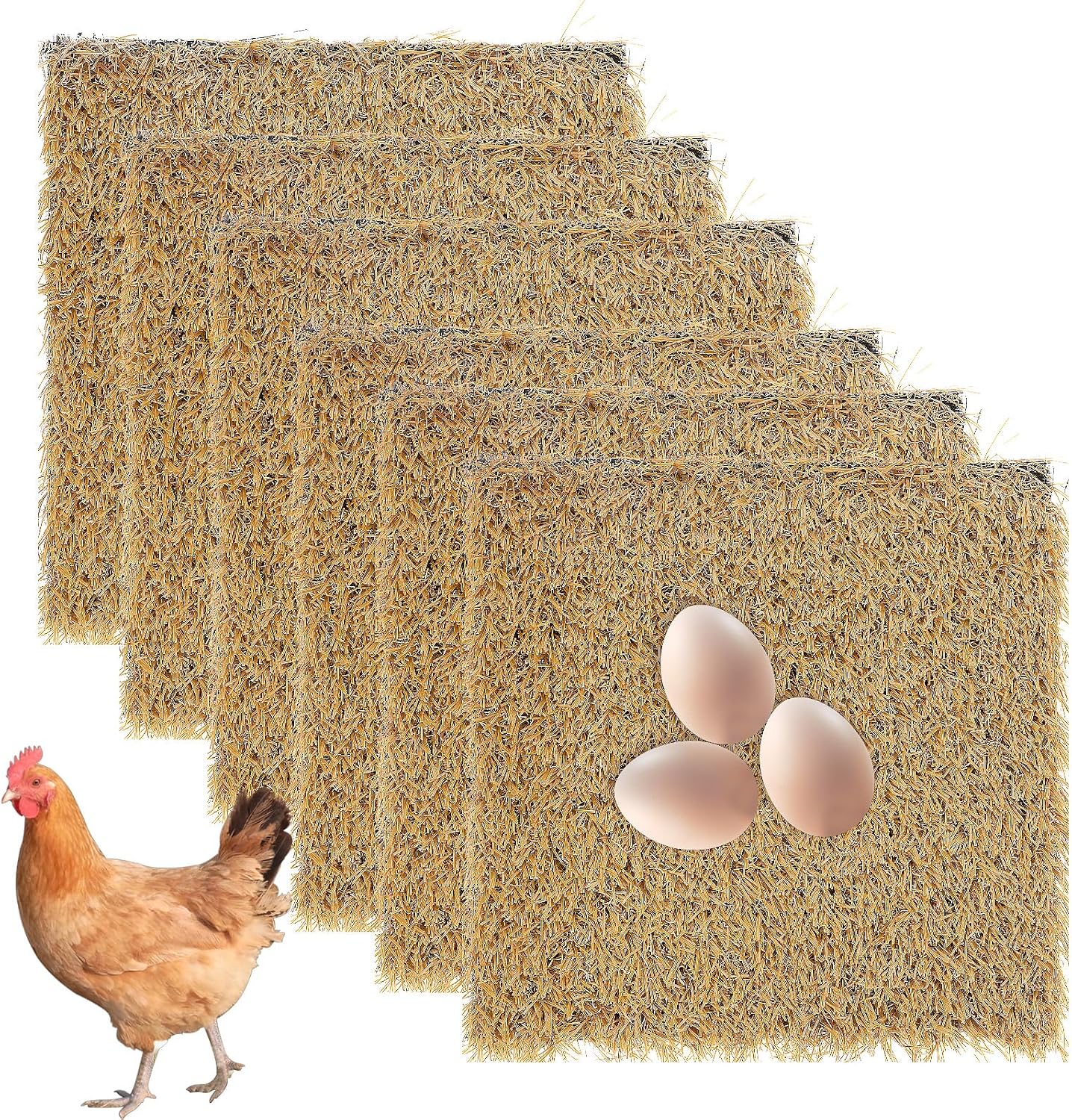PercyEffie 6 piece chicken nesting pads front view