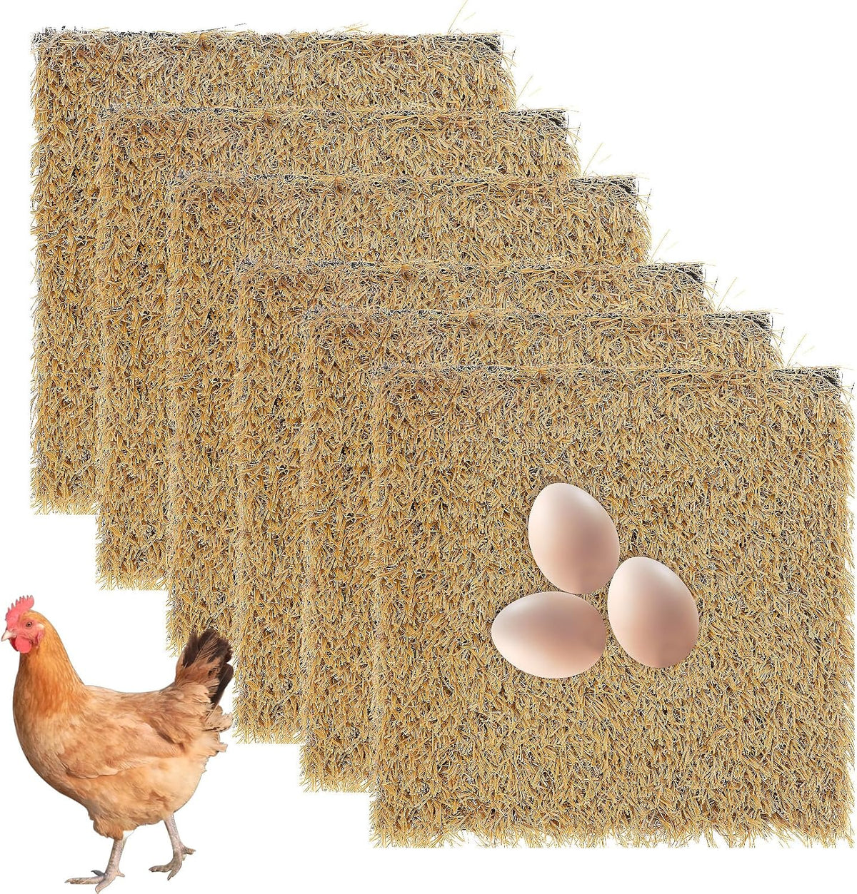 PercyEffie chicken nesting pads front view with artificial grass texture