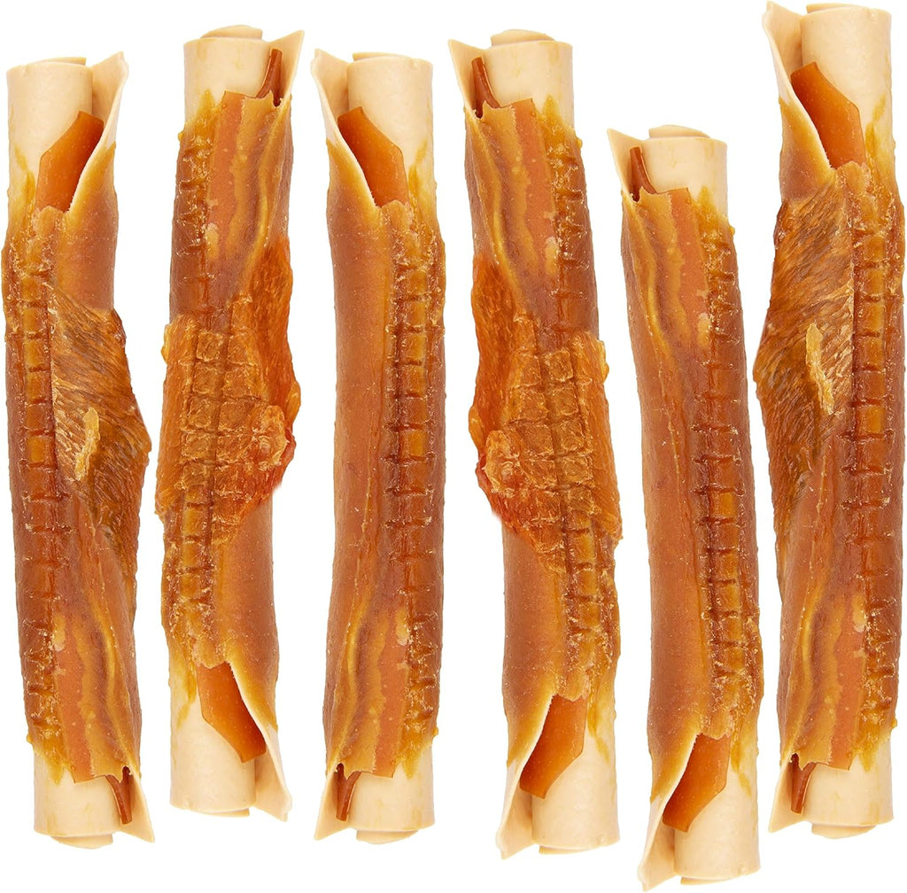 Back packaging of DreamBone triple flavor rolls detailing ingredients and feeding guide