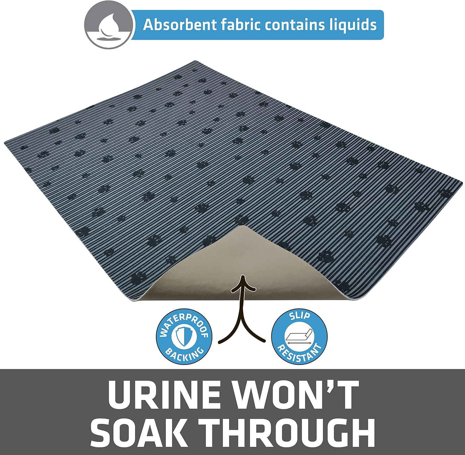 Soft paw friendly texture of Drymate gray litter trapping mat