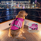 Petglad dog swim vest close up of the front chin float support.