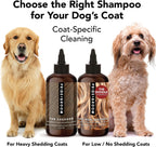 All natural dog deshedding shampoo with essential oils for curly and wavy coats.