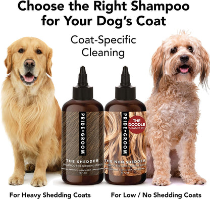 All natural dog deshedding shampoo with essential oils for curly and wavy coats.