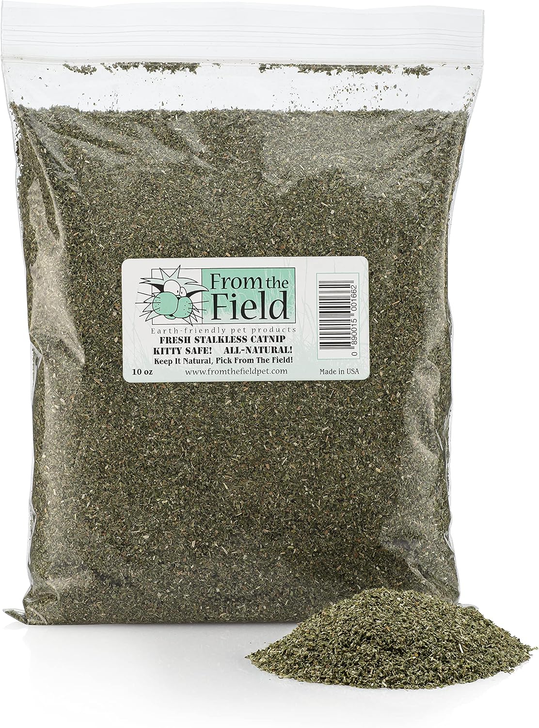 From The Field catnip showing fine velvet texture and green color