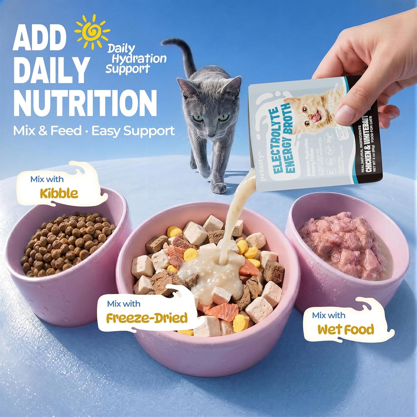 High protein cat food topper pouches in 12 pack