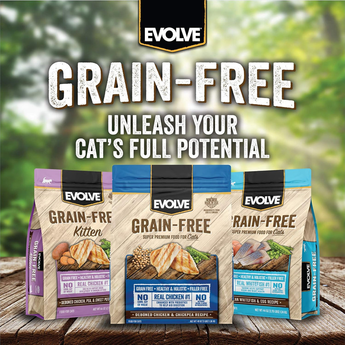 Bowl filled with Evolve dry cat food kibble