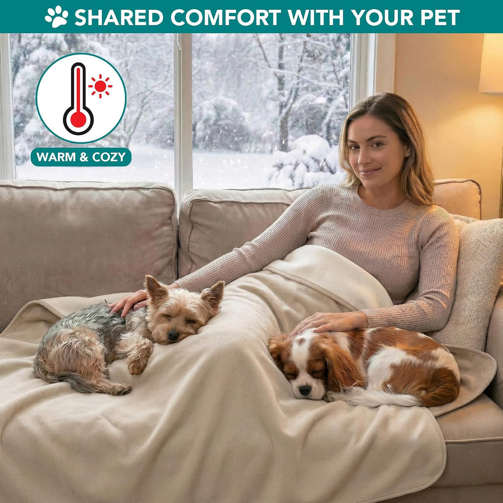 Close up look at the reinforced edge stitching of the microfiber dog mat.
