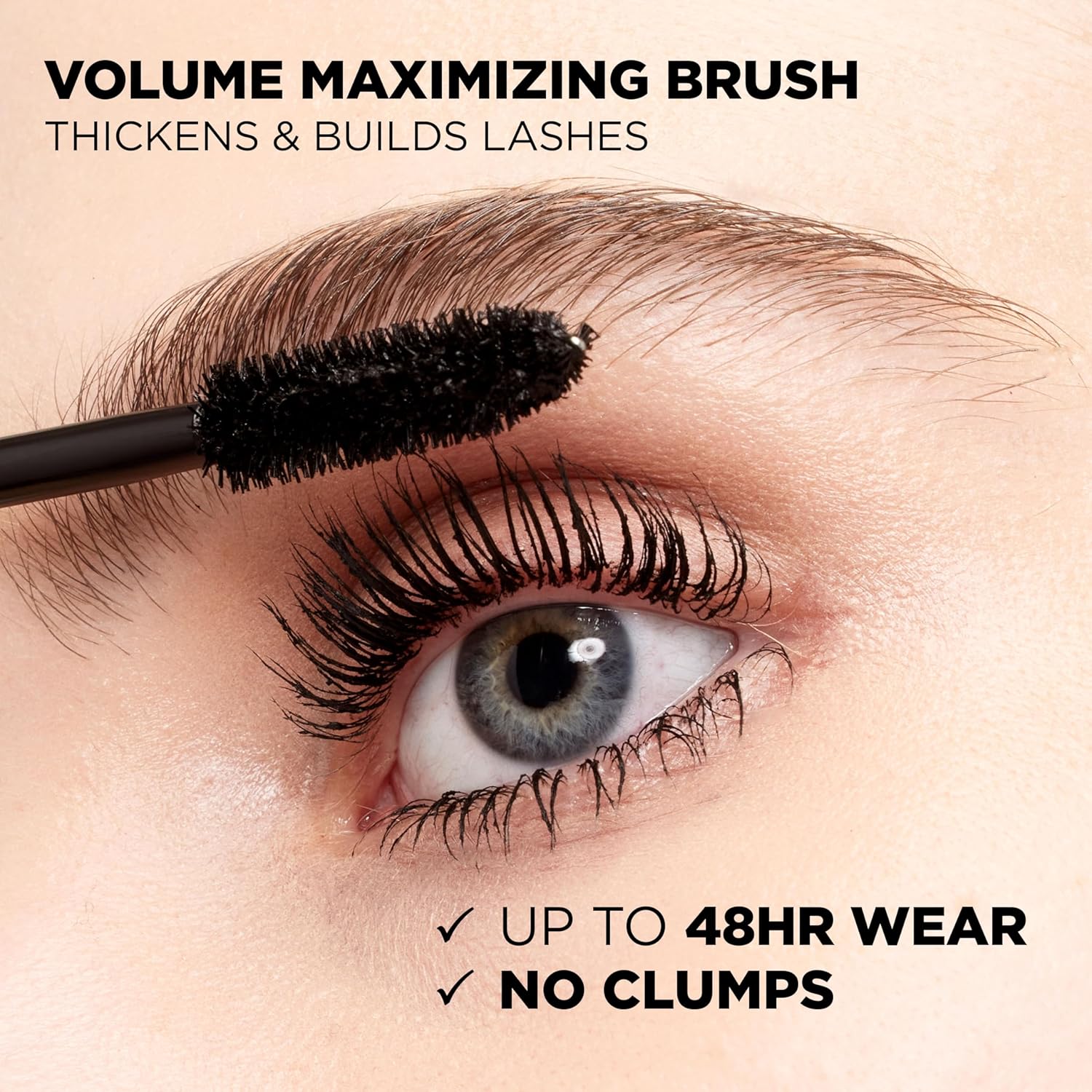L'Oreal Paris volume building waterproof mascara brush application angle
