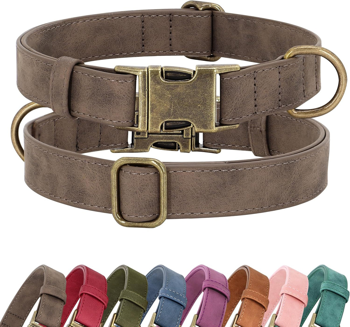 Didog Soft PU Leather Dog Collar, Stylish Quick Released Dog Collars for Small Dogs, Easy Clean Adjustable Pet Collar for Daily Walking, Light Brown, S Fit 10-15" Neck - Image 11