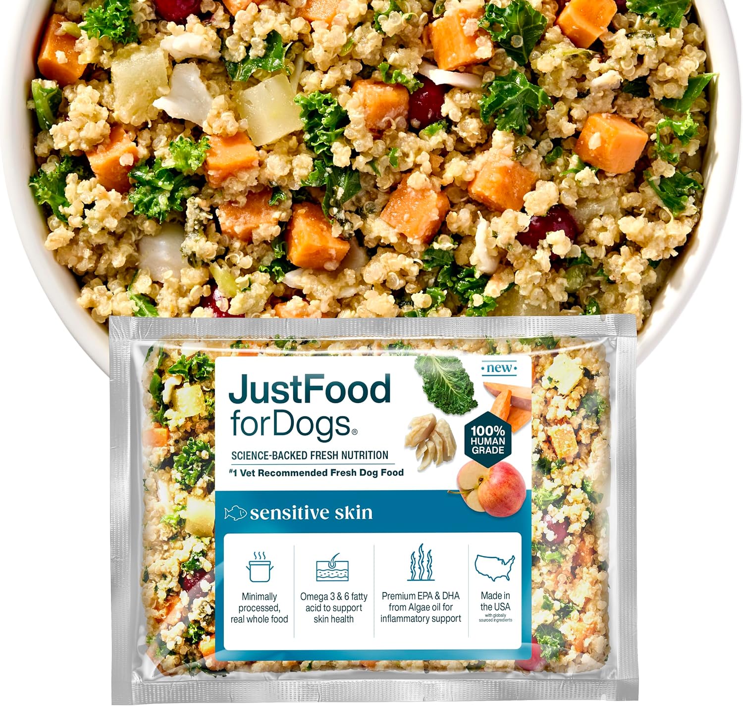 JustFoodForDogs Frozen Fresh Dog Food for Sensitive Skin Allergies, Joint Health, Complete Meal or Human Grade Dog Food Topper, Joint & Skin Support, 18 oz (Pack of 7) - Image 11