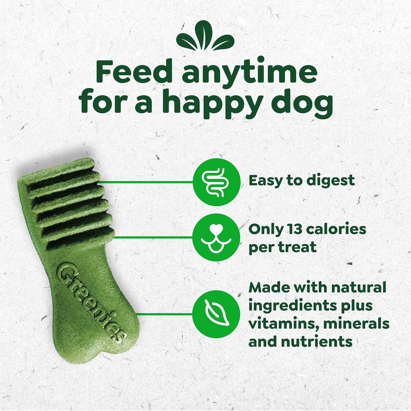 Greenies chewy blueberry flavored dog treats product description label