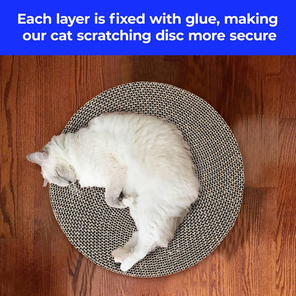 Close up view of corrugated cardboard texture on 10 inch cat scratcher