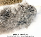 2 Pack Natural Rabbit Fur Cat Toy Refills - Silent Interactive Cat Toys for Indoor Cats, Handmade Replacement Heads with Secure Connector for Cat Wand Toys - Image 3
