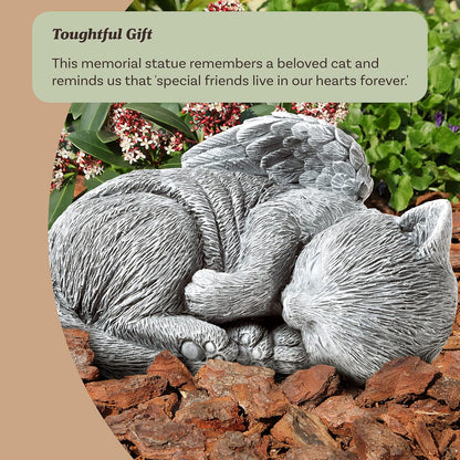 Detailed view of angel wings on Pure Garden cat memorial stone