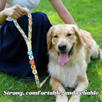 Panda Jianghu five feet colorful cotton dog lead with convenient built in accessory O ring