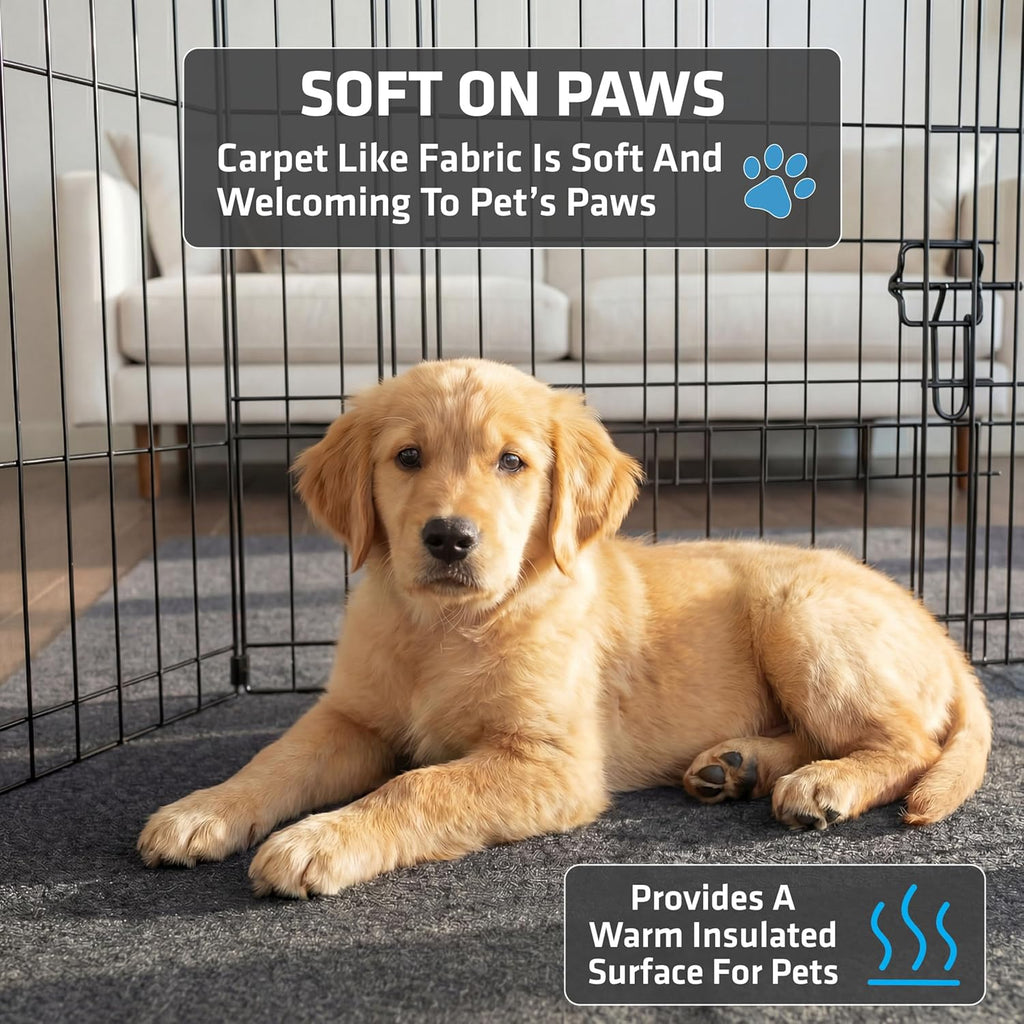 Puppy on Drymate mat in a playpen setting