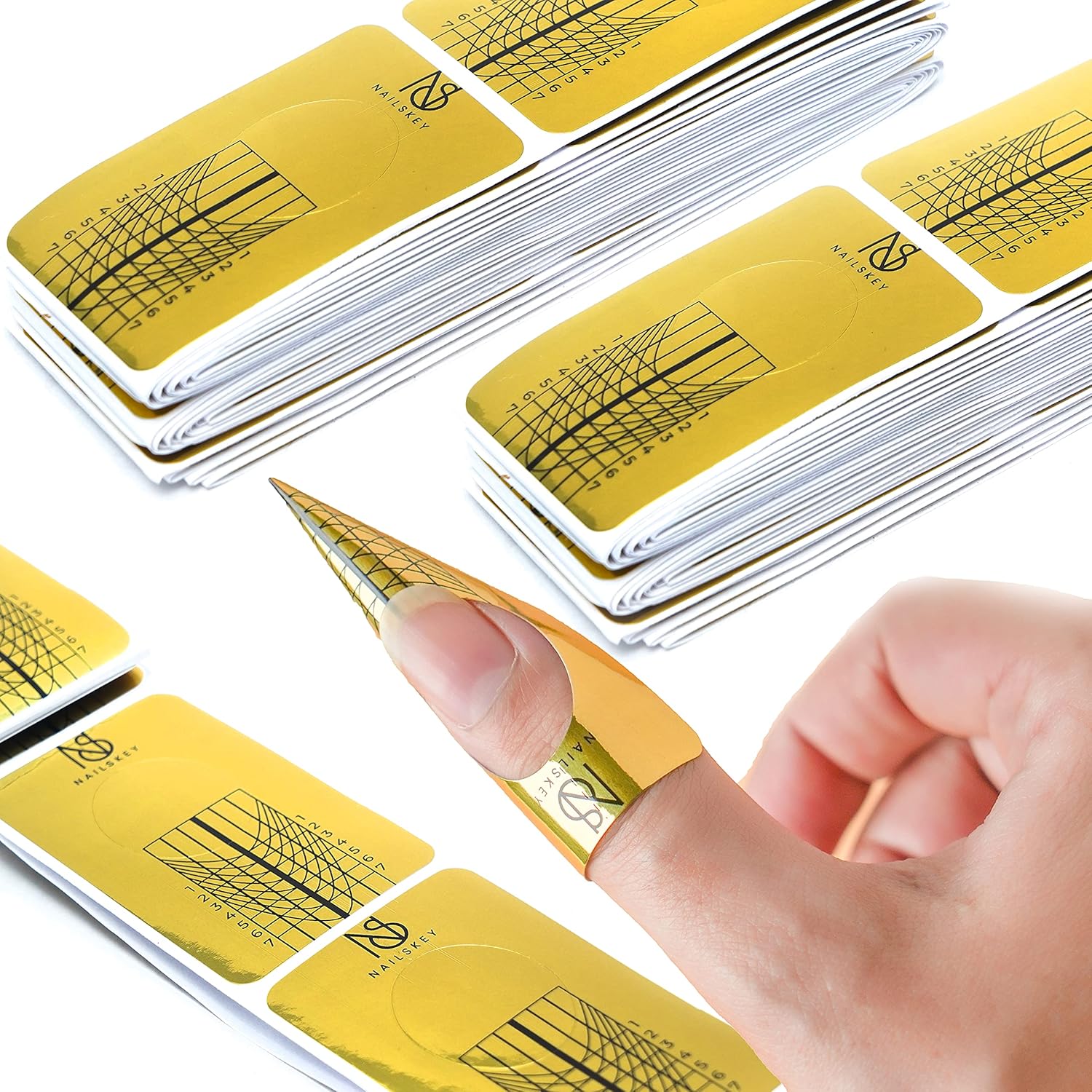 Nailskey nail forms for gel builder 100 pieces front view