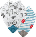 Nuby 100 percent natural cotton muslin teething bib front view
