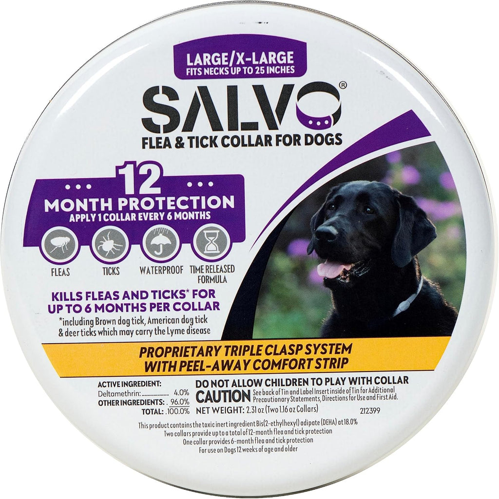 Salvo Flea and Tick Collar for Dogs 2 Pack front view