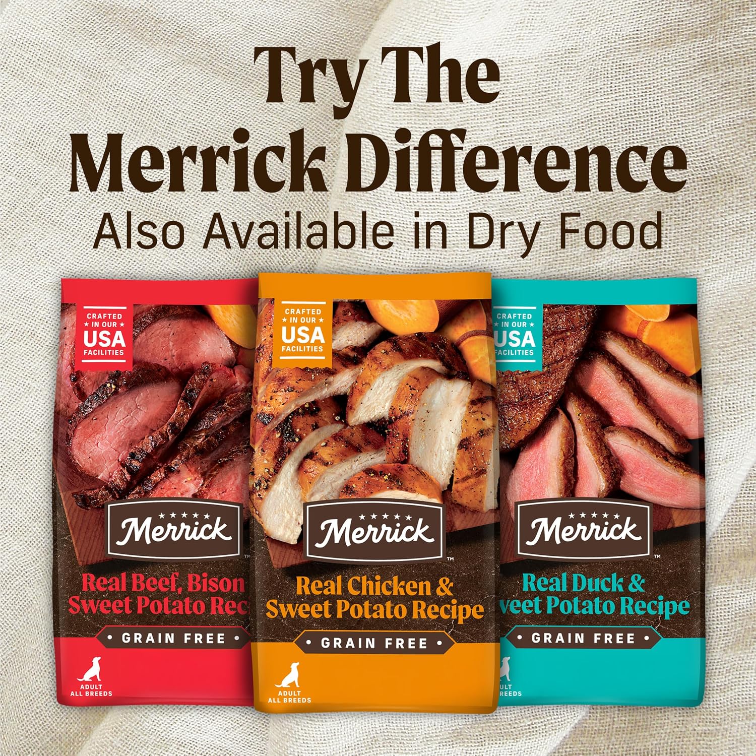 Merrick Grain Free Premium And Natural Canned Dog Food, Soft And Healthy Poultry Free Wet Recipe, Real Beef Lamb And Bison - (Pack of 12) 12.7 oz. Cans - Image 9