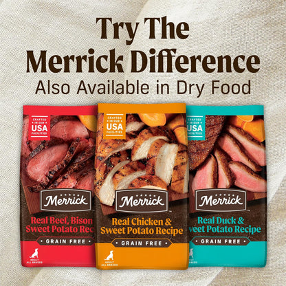 Merrick Grain Free Premium And Natural Canned Dog Food, Soft And Healthy Poultry Free Wet Recipe, Real Beef Lamb And Bison - (Pack of 12) 12.7 oz. Cans - Image 9
