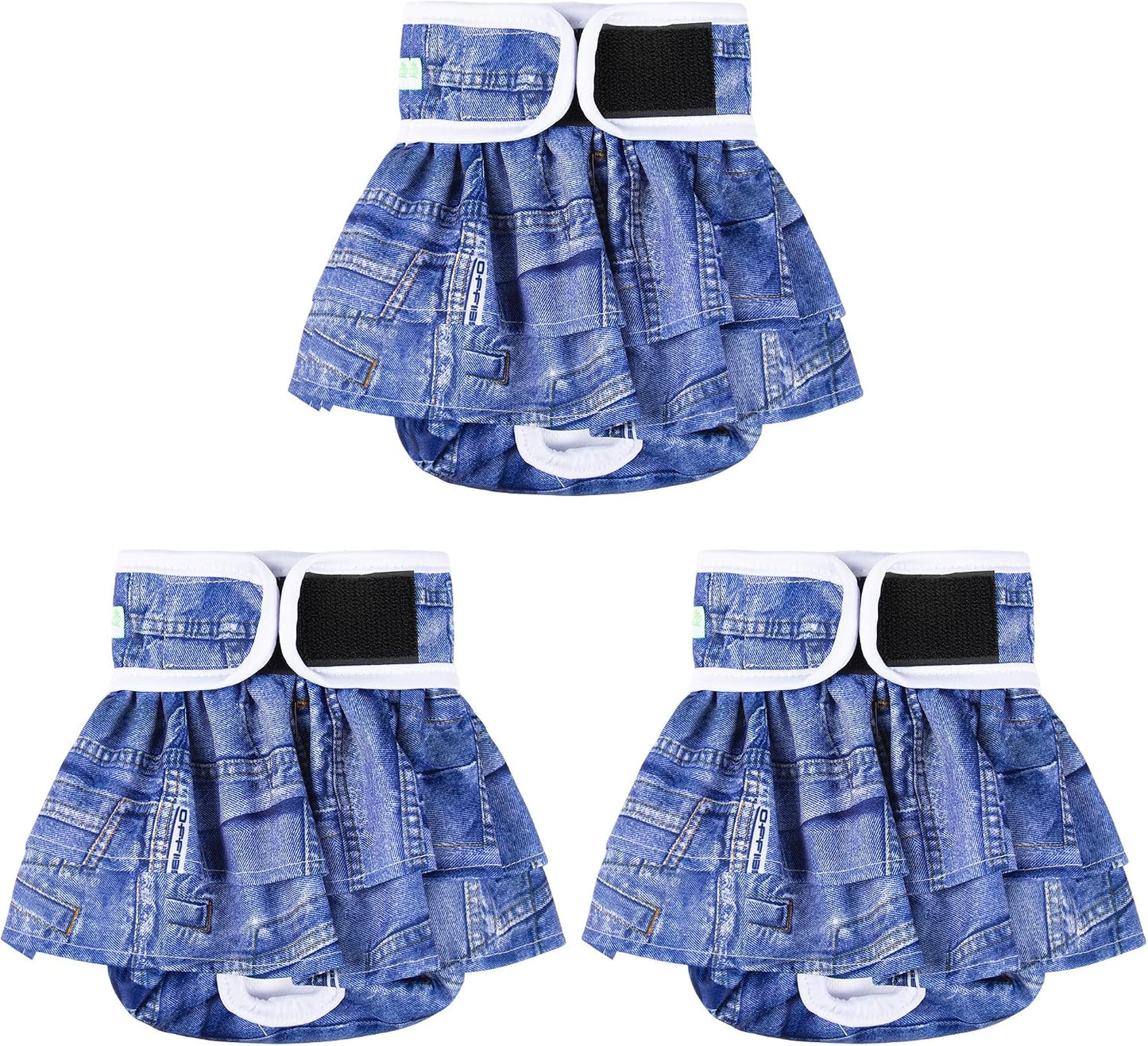 Wegreeco female pet diapers illustrating how to measure a dog's waist for the perfect size.