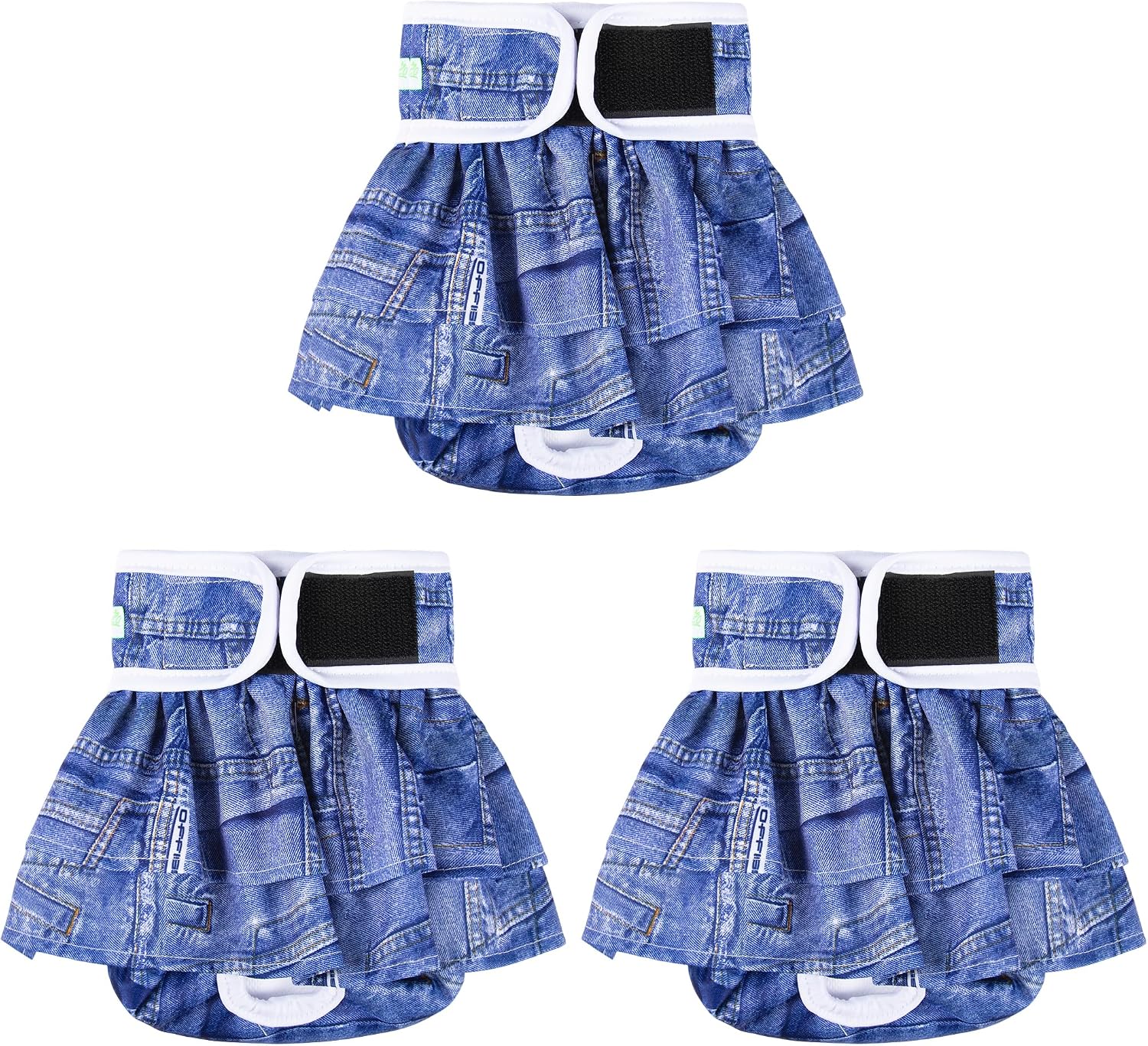 Wegreeco female pet diapers illustrating how to measure a dog's waist for the perfect size.
