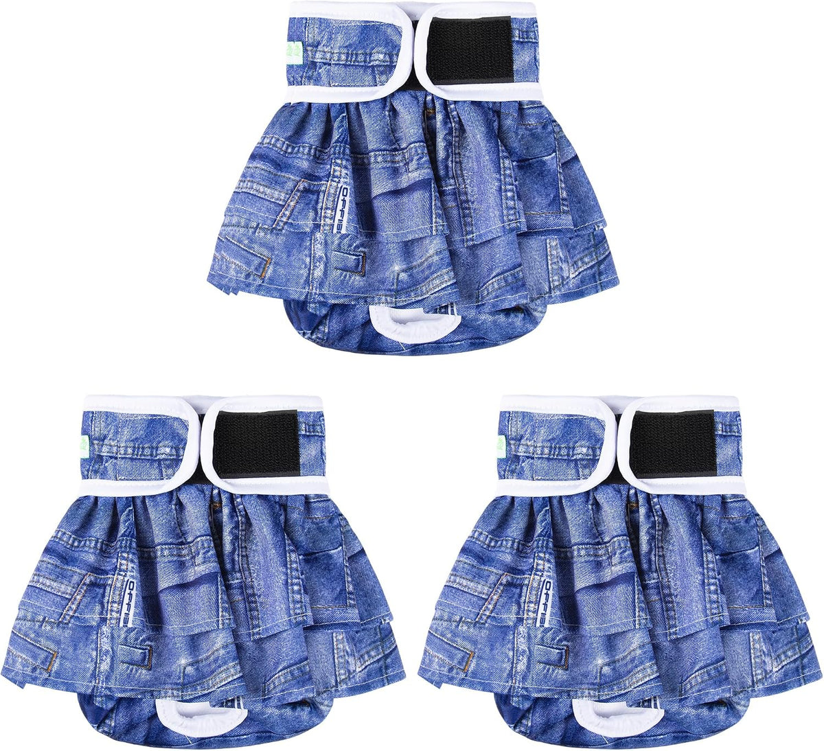 Wegreeco female pet diapers illustrating how to measure a dog's waist for the perfect size.