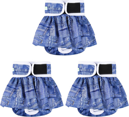 Wegreeco female pet diapers illustrating how to measure a dog's waist for the perfect size.