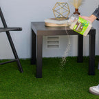 Applying zeolite granules on lawn for odor removal