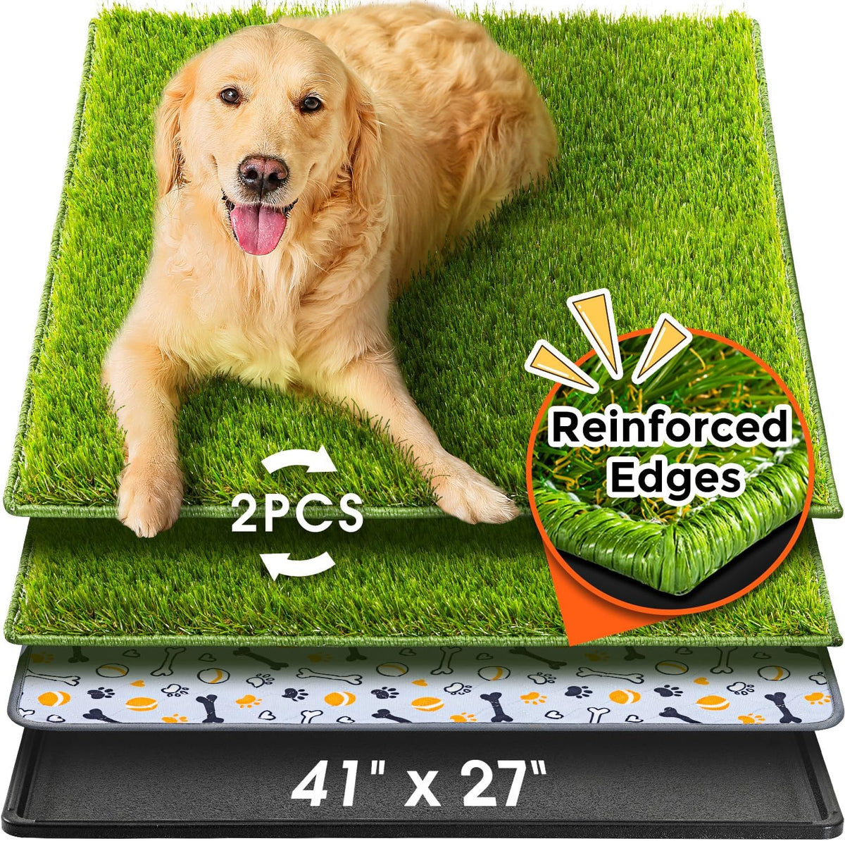 Hompet Dog Grass Pad with Tray Large front view