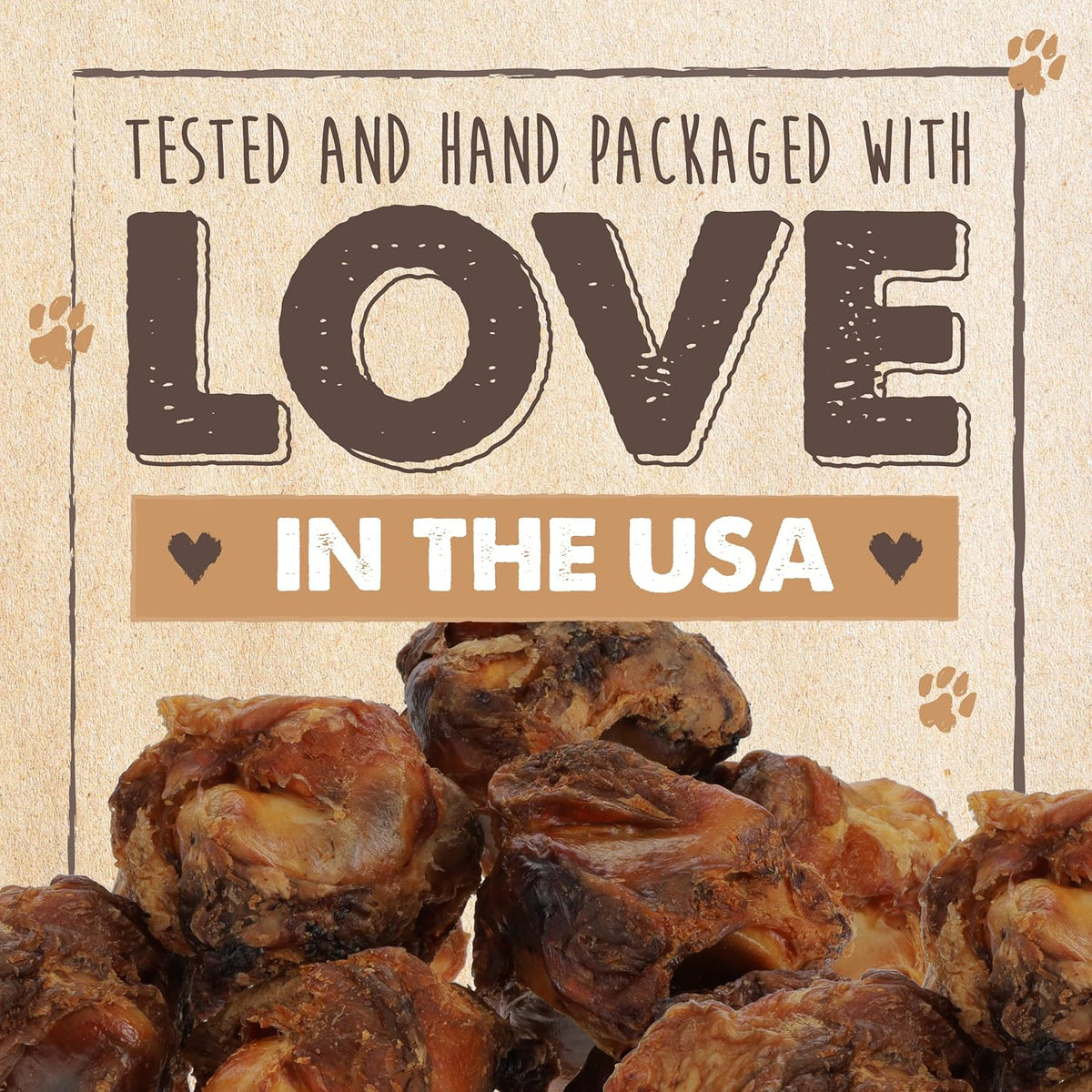 Single ingredient beef knee cap bones for pets