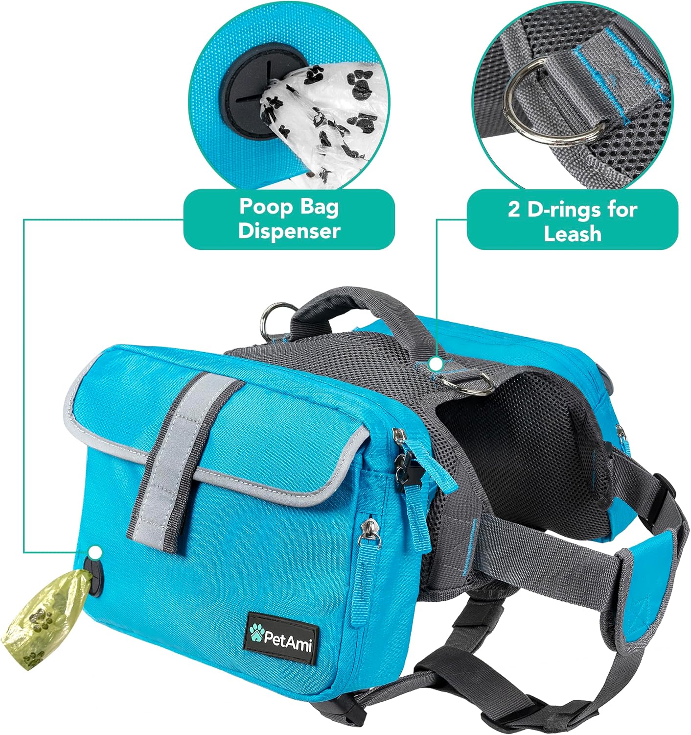 PetAmi reflective safety vest for medium and large dogs
