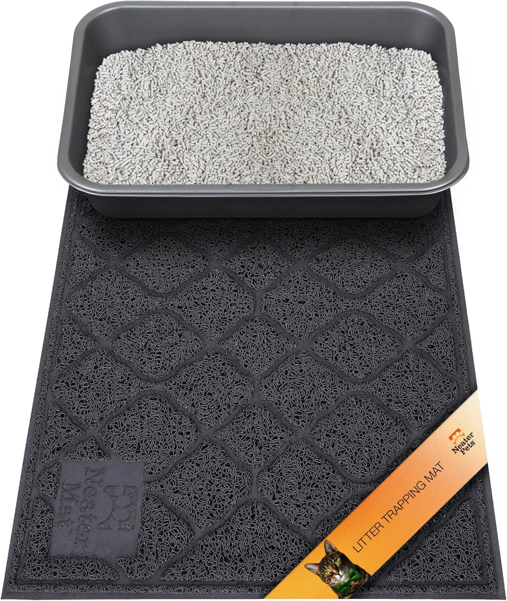Neater Pets Neater Mat Cat Litter Mat, Thick & Durable Cat Mat for Litter Box, Trapper Pad Catches Mess to Protect Indoor Floors, Soft on Kitty Paws, Anti-Skid Grip Backing, Easy to Clean, Grey - Image 11