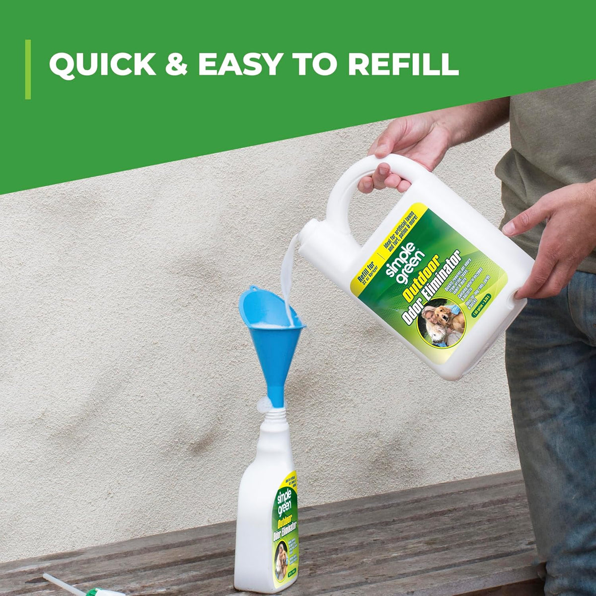 One gallon refill bottle of Simple Green pet odor neutralizer for patios and turf.