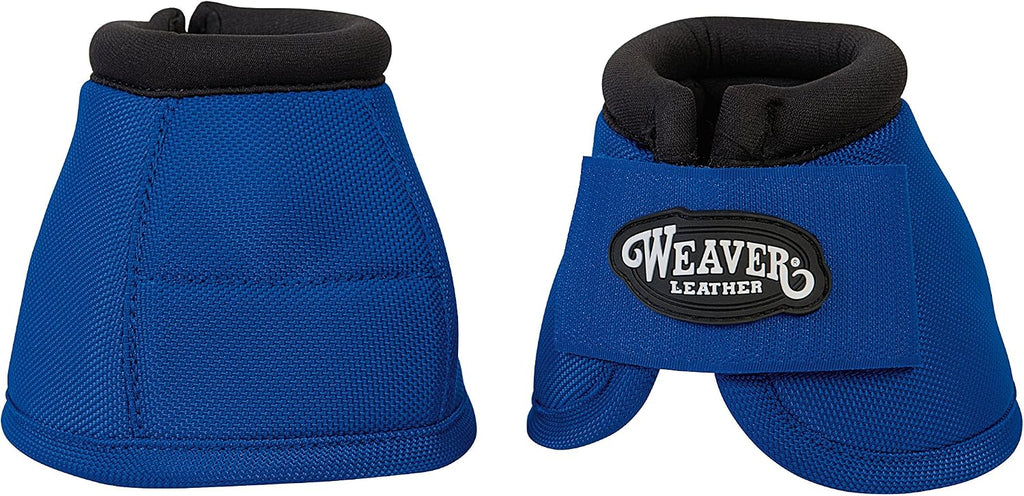 Black equestrian bell boots showcasing the double ply hook and loop closure system.