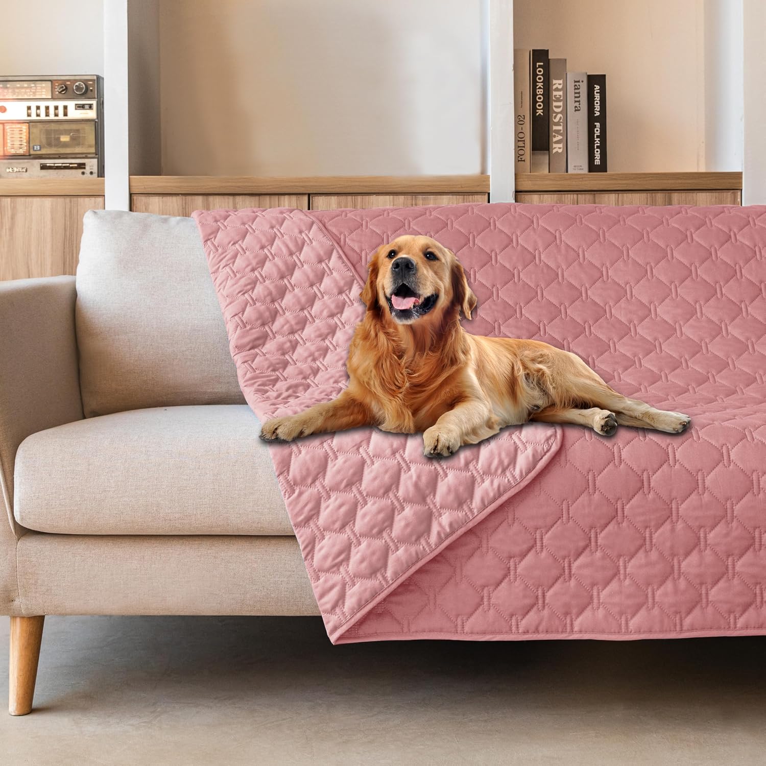 gogobunny 3X Stronger Waterproof Pet Blanket, Scratch Proof Furniture Protector for Dogs Cats, Reversible Cover 52x82 Inch, Dark Beige - Image 11