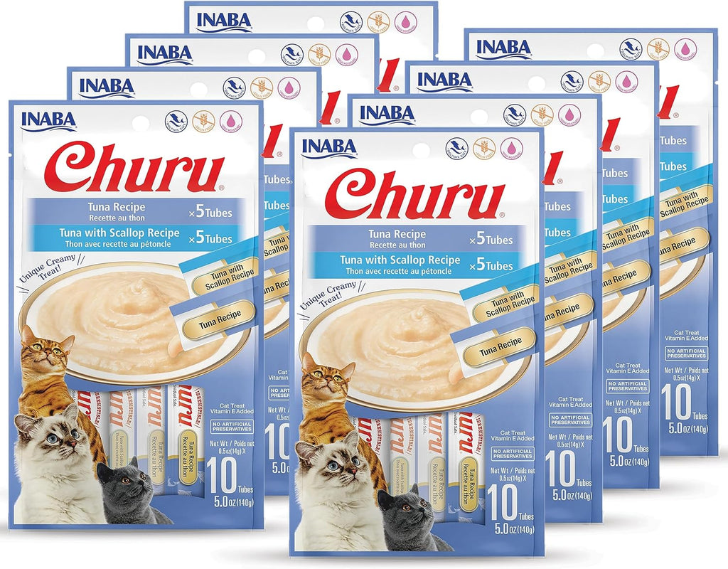 Hand feeding cat with Inaba Churu treat