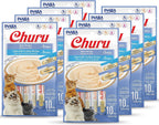 Hand feeding cat with Inaba Churu treat