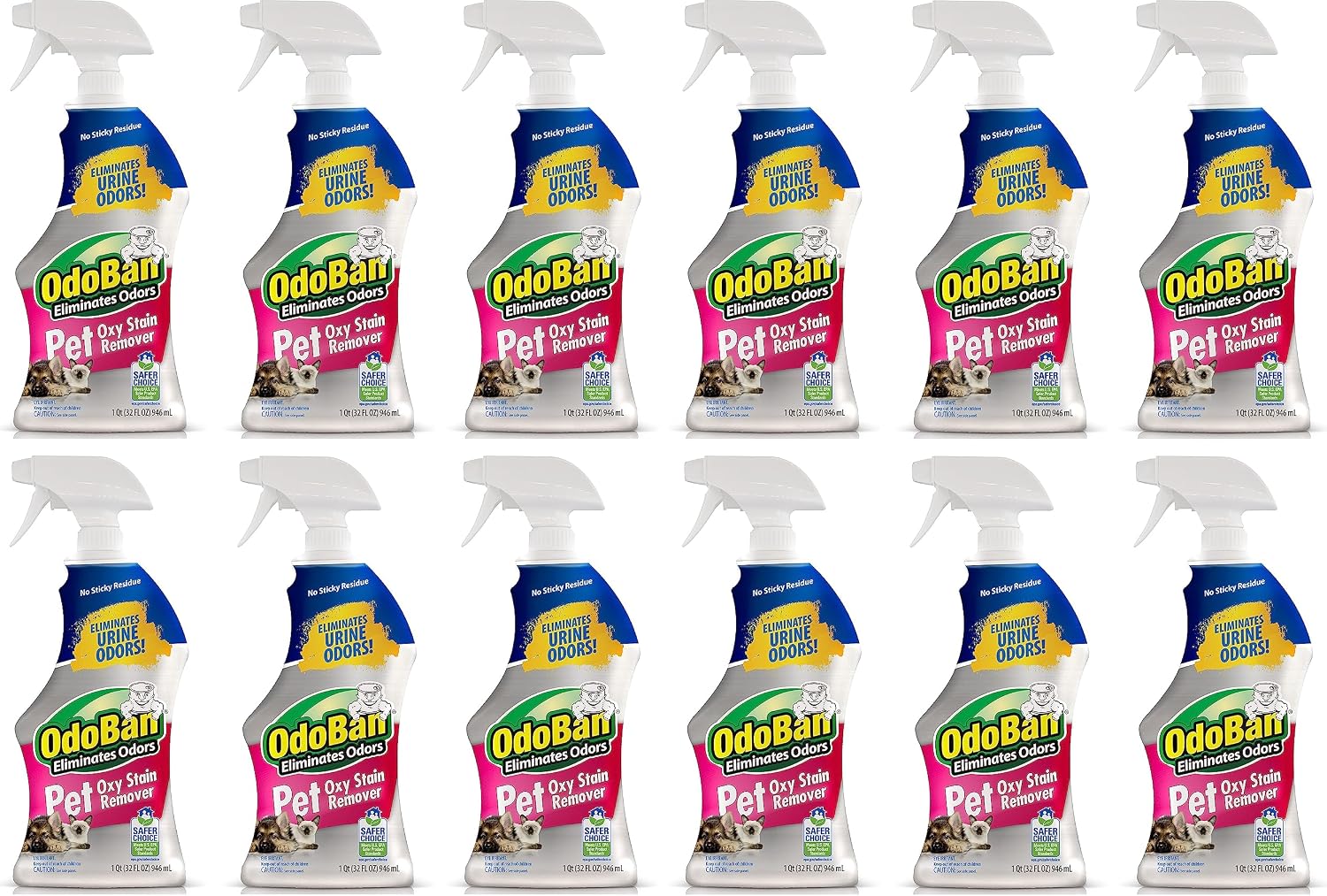 OdoBan Pet Solutions Oxy Stain Remover, Pet Stain Eliminator, Made in the USA, 6-Pack, 32 Ounce Spray Each - Image 9