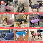Kyeese dog clothing set showing solid and stripe patterns