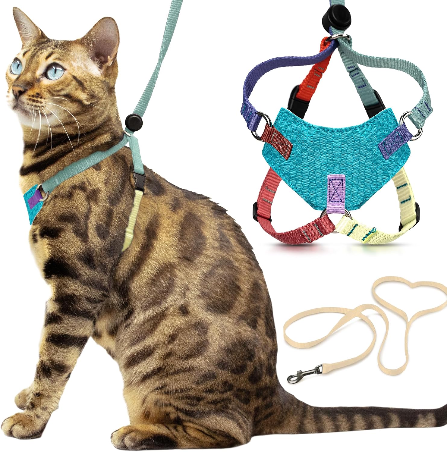 Houdini(TM) Escape Proof Cat Harness and Leash Set by OutdoorBengal - Black, Medium Cat Harness for Walking - Image 13