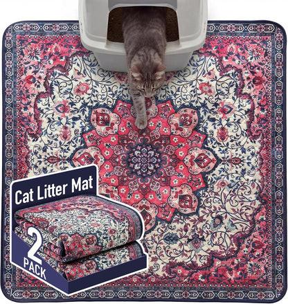 Hompet Cat Litter Mat 2 Pack, 18x28 Machine Washable Trapping Mats for Cats, Super Absorbent & Urine-Proof Cat Litter Box Mat for Floor, Waterproof & Non Slip Kitty Litter Rug - Image 11