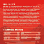 Freeze dried raw coated kibble with six red meat sources ingredient highlight