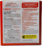 Provecta Advanced monthly spot on flea protection for dogs over fifty five pounds back label